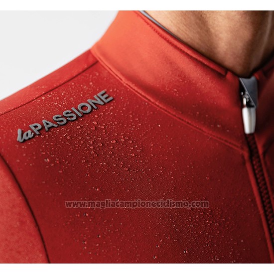 2019 Abbigliamento Ciclismo La Passione Arancione Grigio Manica Lunga e Salopette